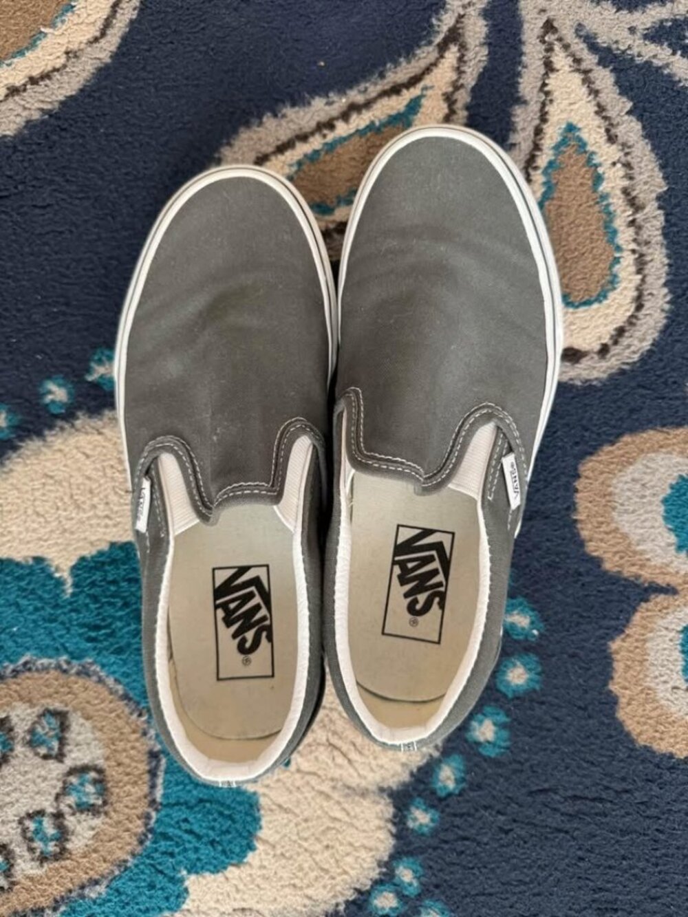 Vans gray canvas slip-on